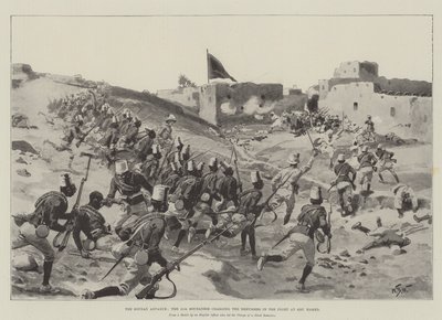 Natarcie Sudanu, jedenasty Soudańczyk szarżujący na derwiszów w walce pod Abu Hamed autorstwa William Barnes Wollen