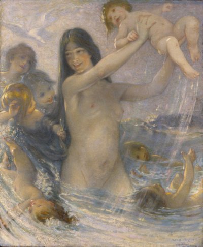 Nimfa i wodne dzieci w zabawie, 1908. autorstwa William Baxter Palmer Closson