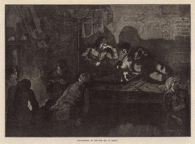Palenie opium w East End of London (grawerowanie) autorstwa William Bazett Murray