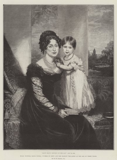 JKW Victoria Maria Louisa, księżna Kentu i Jej Królewska Mość Królowa w wieku trzech lat autorstwa William Beechey