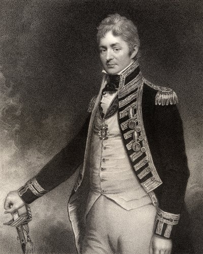 Sir Thomas Troubridge, 1. baronet, ryt. W. Holl, z „Narodowej Galerii Portretów, tom IV”, wydana ok. 1835 autorstwa William Beechey