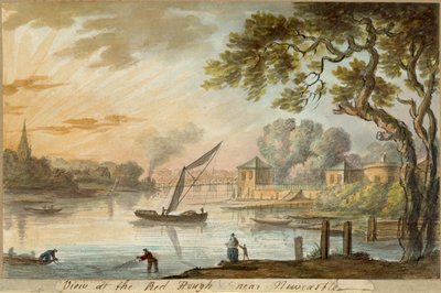 Widok na Red Heugh w pobliżu Newcastle (ołówek i akwarela na papierze) autorstwa William Beilby