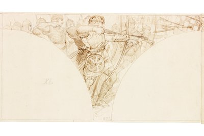 Szkic do muralu w Wallington Hall (kolor nadwozia) autorstwa William Bell Scott