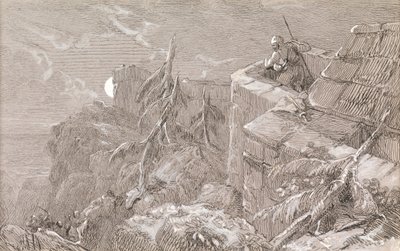 Szturm na zamek (pióro i tusz z kolorem nadwozia) autorstwa William Bell Scott