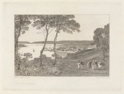 Dok Plymouth z Mount Edgecumbe autorstwa William Bernard Cooke