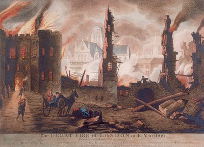 Ludgate, Wielki Pożar Londynu, Londyn, 1792 autorstwa William Birch