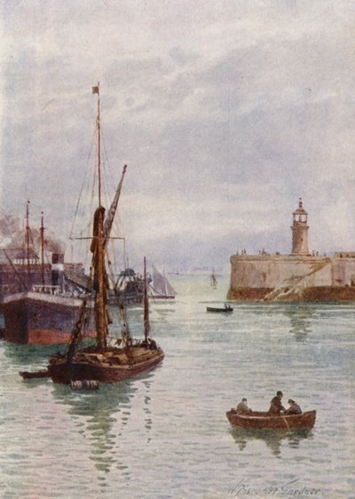 W porcie Ramsgate (kolorowa litografia) autorstwa William Biscombe Gardner