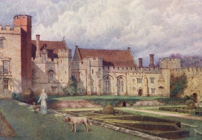 Penshurst Place od strony tarasu (kolorowa litografia) autorstwa William Biscombe Gardner