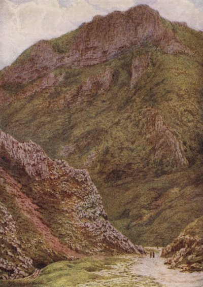 The Lion Rock w Winnats, między Castleton i Edale (kolor lito) autorstwa William Biscombe Gardner