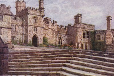 Dolny Dziedziniec, Haddon Hall (kolor lito) autorstwa William Biscombe Gardner