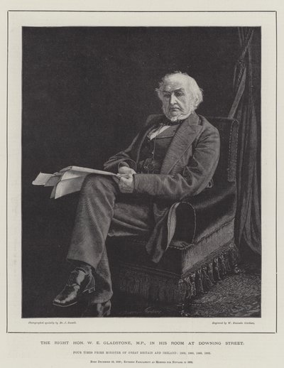 Szanowny W E Gladstone, MP, w swoim pokoju na Downing Street autorstwa William Biscombe Gardner