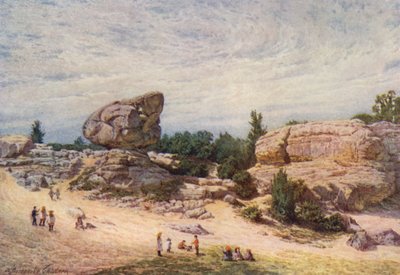 The Toad Rock, Rusthall Common, Tunbridge Wells (kolorowa litografia) autorstwa William Biscombe Gardner