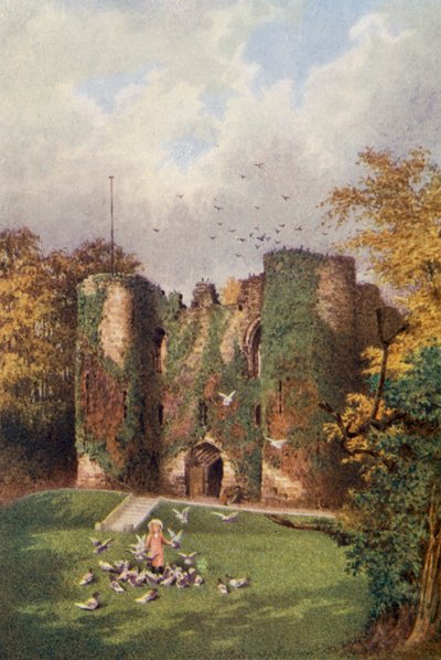 Zamek Tonbridge (kolorowa litografia) autorstwa William Biscombe Gardner