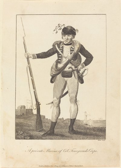 Prywatny żołnierz piechoty morskiej pułkownika Fourgeouda, 1793 r. autorstwa William Blake
