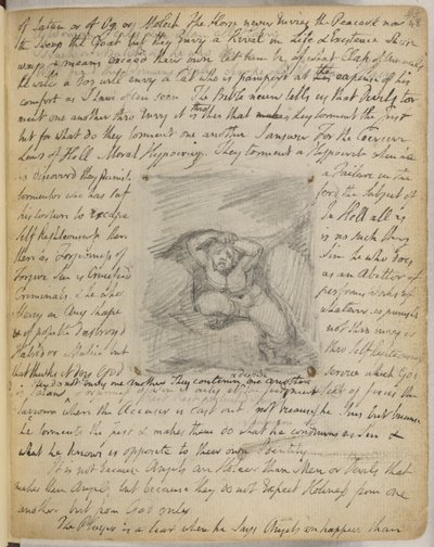 Dodać. 49460, f.48 Emblem 59: Walcząca postać, z „Notatnika Williama Blake