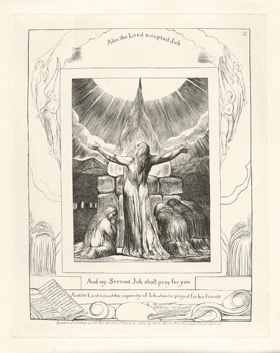 A mój sługa Hiob będzie się za was modlił, 1825 autorstwa William Blake