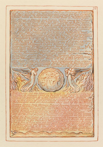 "Und die zweiunddreißig Grafschaften der vier Provinzen Irlands..." (Tafel 72) autorstwa William Blake