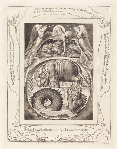 Behemot i Lewiatan, 1825. autorstwa William Blake