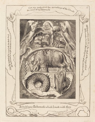 Behemot i Lewiatan, 1825. autorstwa William Blake