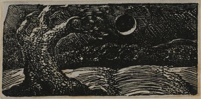 Zwalone drzewo i spłaszczone rośliny, z Pastorals of Virgil autorstwa William Blake