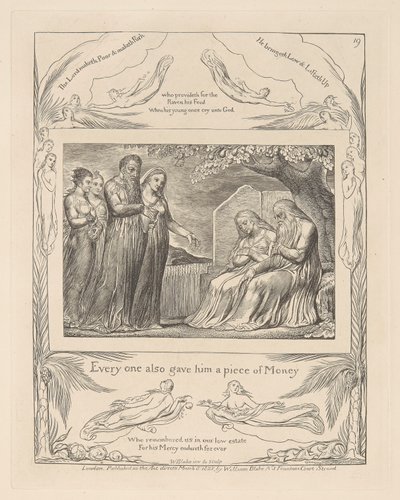 Księga Hioba, tablica 19, każdy dał mu też kawałek pieniędzy autorstwa William Blake