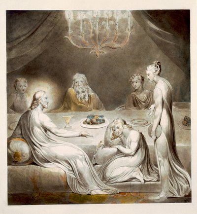 Chrystus w Domu Marii i Marty autorstwa William Blake