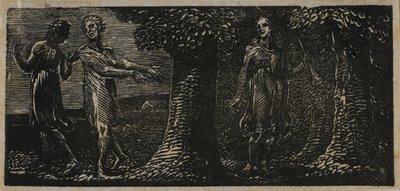 Colinet wyśmiewany przez dwóch chłopców, z Pastorals of Virgil autorstwa William Blake