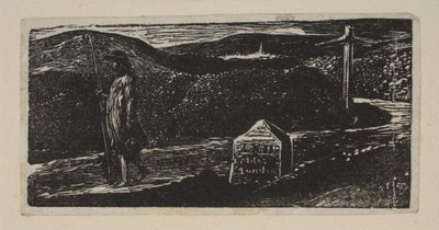 Colinets Journey, Milestone Marked LXII Miles do Londynu, z Thorntons Pastorals of V..., 1821. autorstwa William Blake