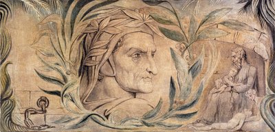 Dante Alighieri, ok. 1800-03 (pióro i tusz z temperą na płótnie) autorstwa William Blake