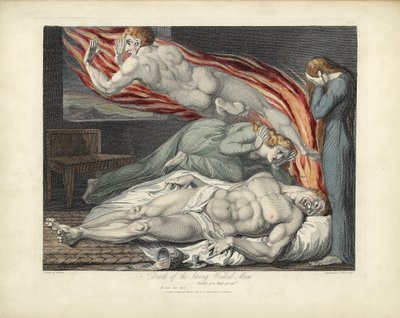 Śmierć silnego niegodziwego człowieka, ilustracja z „Grób” Roberta Blaira, sztychowana przez Louisa Schiavonettiego autorstwa William Blake