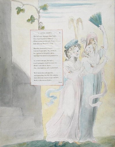 Projekt 27 do „Długiej historii” z „Wierszy Thomasa Graya”, opublikowanych 1797-98 (akwarela z piórem i tuszem na papierze) autorstwa William Blake