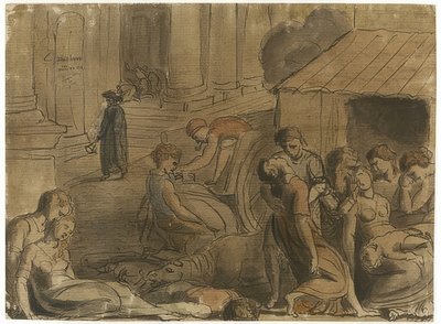 Wielka plaga Londynu. Około 1779 autorstwa William Blake