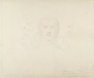 Pięć wizjonerskich głów kobiet, ok. 1820 (grafit na papierze) autorstwa William Blake