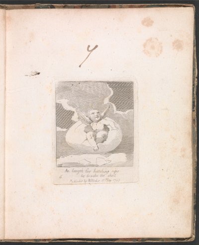 Dla dzieci. Bramy raju, tablica 8, W końcu do wylęgu dojrzałego łamie skorupę autorstwa William Blake