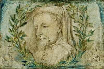 Geoffrey Chaucer, ok. 1800 r. (tempera na płótnie) autorstwa William Blake