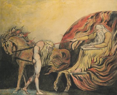 Bóg sądząc Adama, ca. 1795. autorstwa William Blake