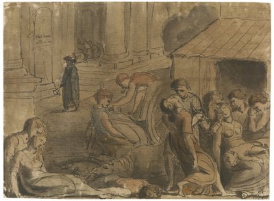 Wielka Plaga w Londynie, ok. 1779 autorstwa William Blake