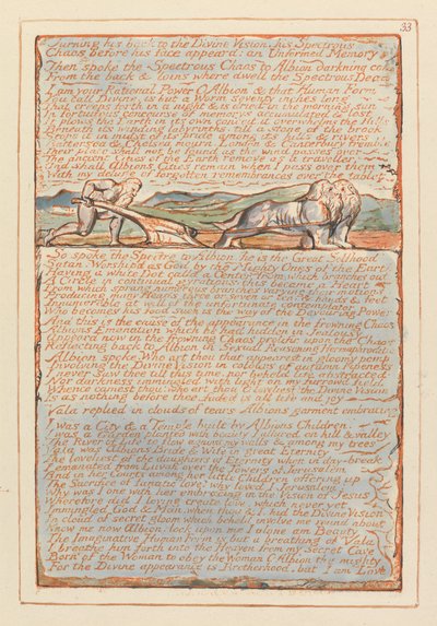 Jerozolima, ilustracja 33, Odwracając się plecami do Boskiej Wizji.... autorstwa William Blake