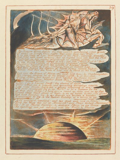 Jeruzalem, ilustracja 39, Szatańskie strażnicy.... autorstwa William Blake