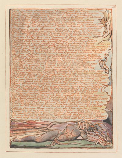 Jerozolima, Tablica 74, Mętna wściekłość Czterech Zoa.... autorstwa William Blake