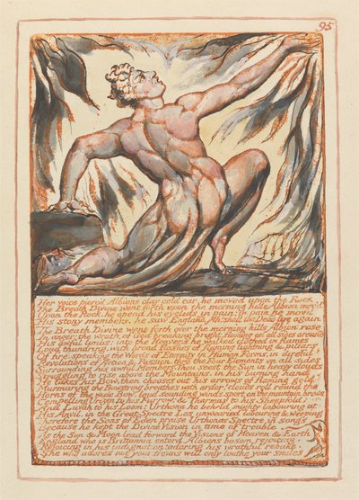 Jerozolima, Tablica 95, Jej głos przebił glinę Albions zimne ucho.... autorstwa William Blake