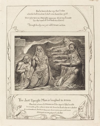 Hiob skarcony przez swoich przyjaciół, 1825. autorstwa William Blake