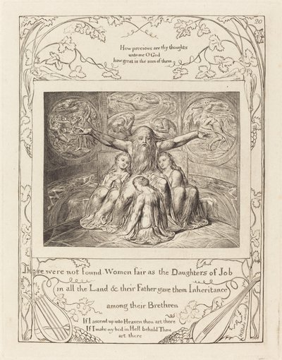 Hiob i jego córki, 1825. autorstwa William Blake