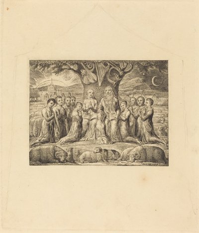 Hiob i jego rodzina autorstwa William Blake