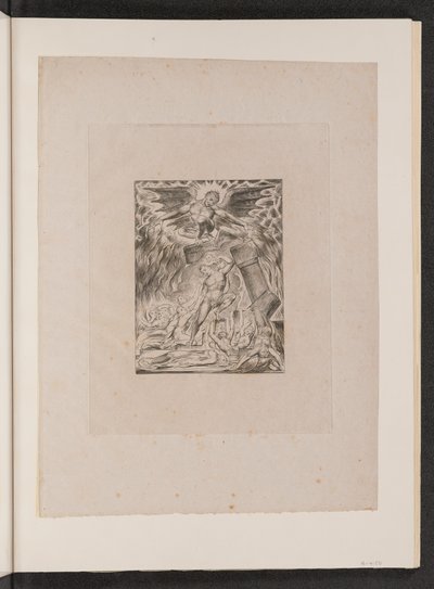Synowie i córki Hioba przytłoczeni przez Szatana autorstwa William Blake
