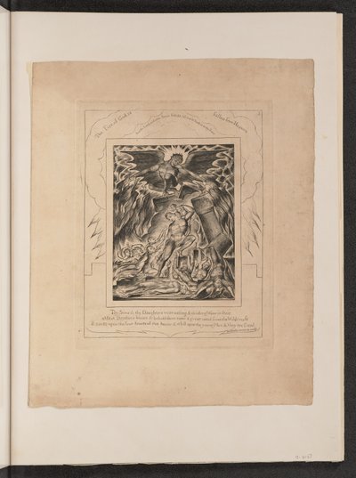 Synowie i córki Hioba przytłoczeni przez Szatana autorstwa William Blake
