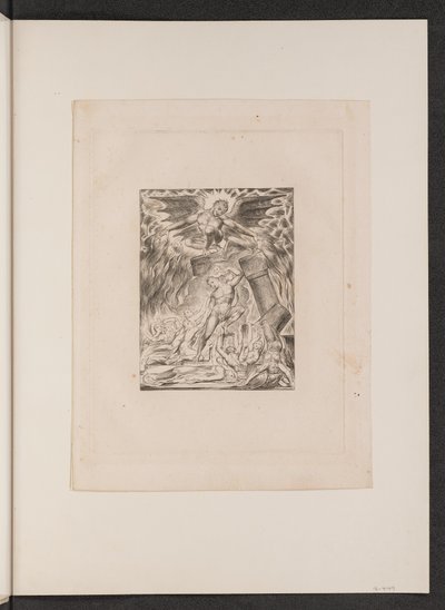 Synowie i córki Hioba przytłoczeni przez szatana, 1825. autorstwa William Blake