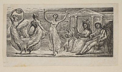 Menalcus ogląda taniec kobiet, z Pastorals of Virgil Thorntona, 1821. autorstwa William Blake