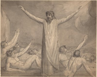 Mojżesz powstrzymuje zarazę (?) [recto] autorstwa William Blake