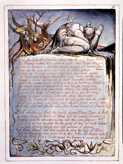 "Over the Hills", płyta 16 z "America, a Prophecy autorstwa William Blake